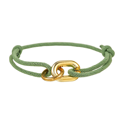 Adjustable Milan Rope Cross Wristband Bracelet