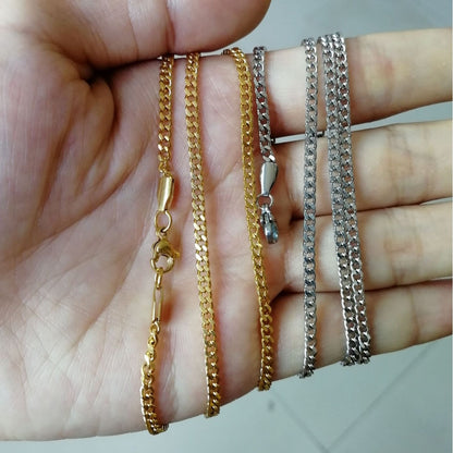 3mm18K ooth Cuban chain