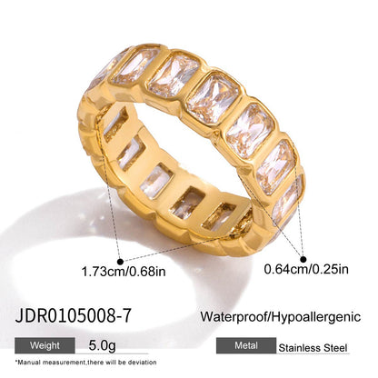 18K Layered Heart-Shaped White Ring