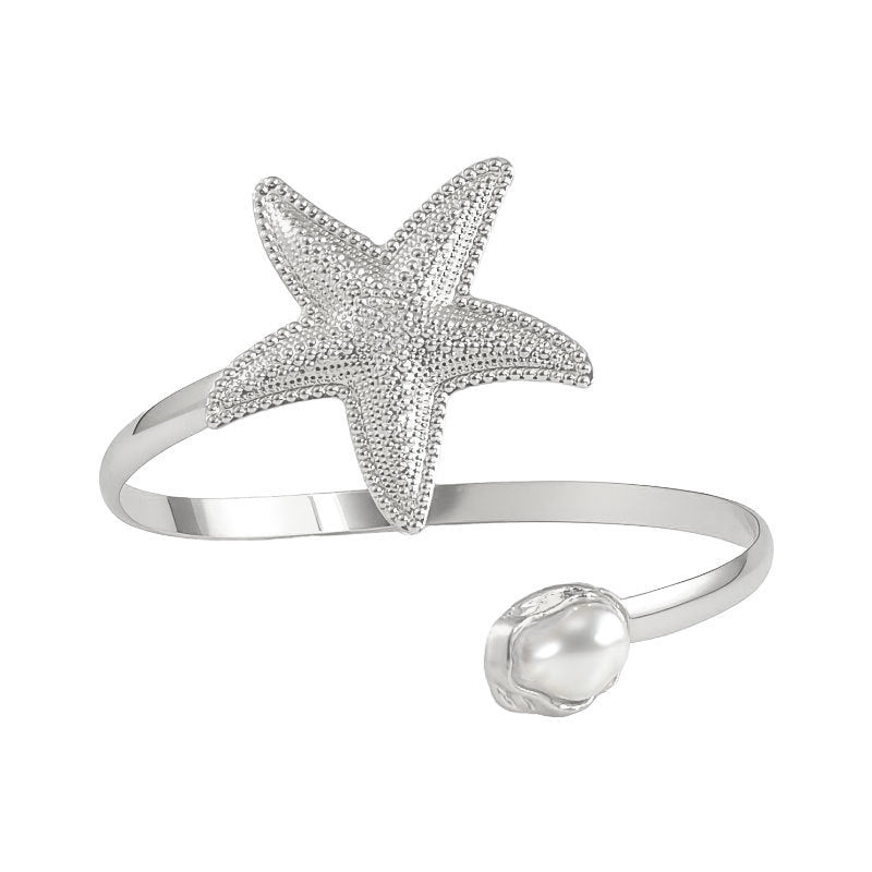 Pearl Curtain Exaggerated Flower Arm Bracelet