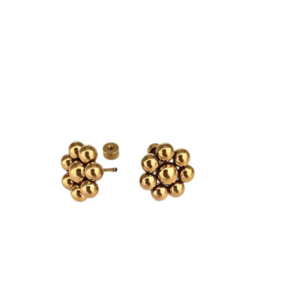 Selected black and white oil-dripping irregular square ear studs with a all design and tassel for women