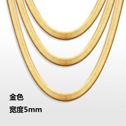 18K Flat Serpentine Chain Bracelet