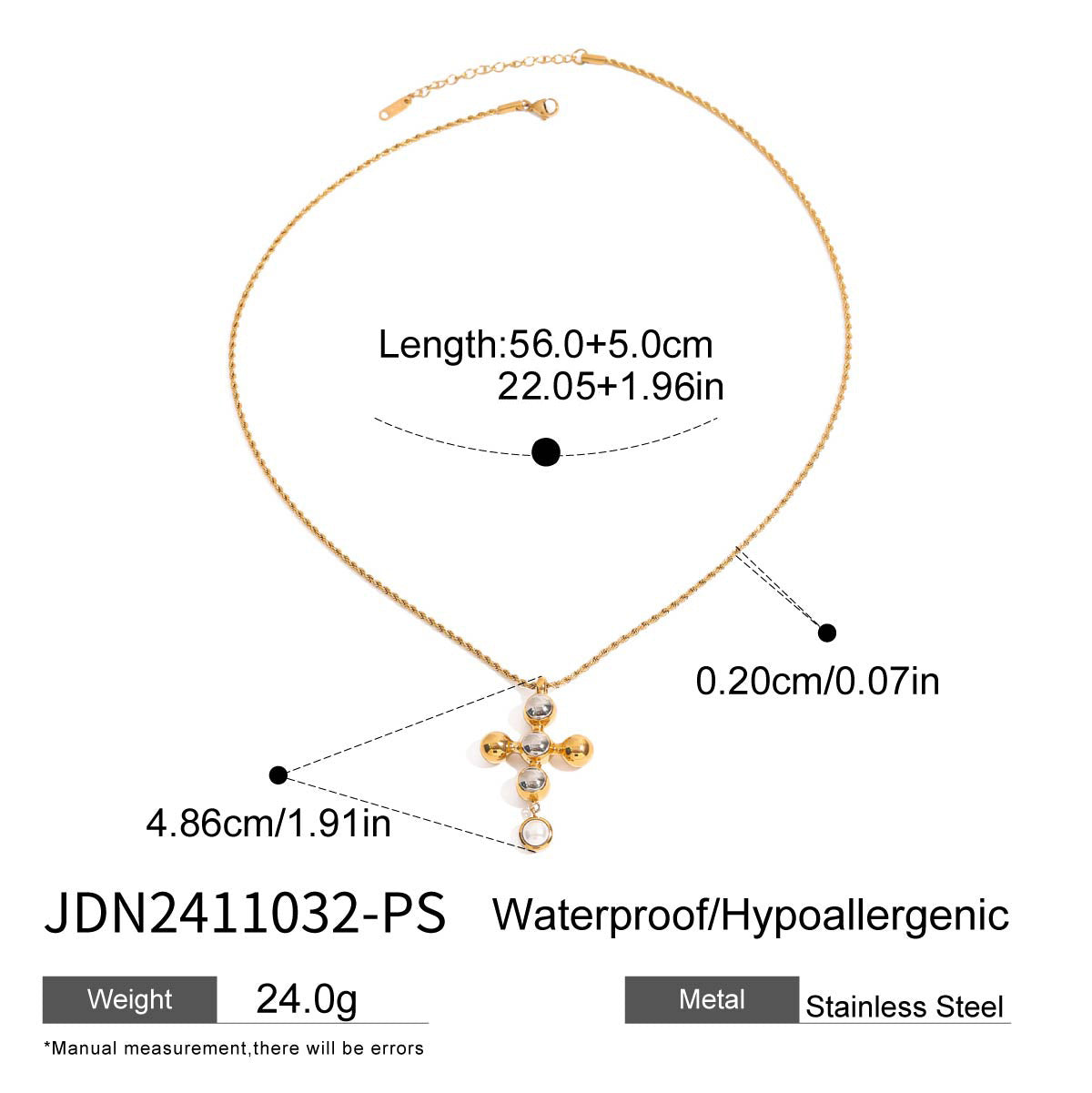 The elegant 18k cross pendant is a high-end jewelry design