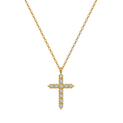 The style of a woman with a large cross chain