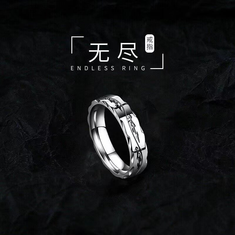 Mobius strip ring design for men's trendy and high-end style, index finger and women's couple rings