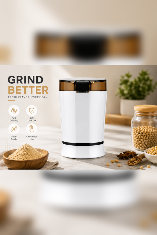 Mini Electric Grain Crusher & Grinder — Stainless Steel | 60W
